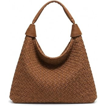 Women’s Oversized Suede Tote Bag, Woven Slouchy Hobo Purse Satchel Handbags | Amazon (US)