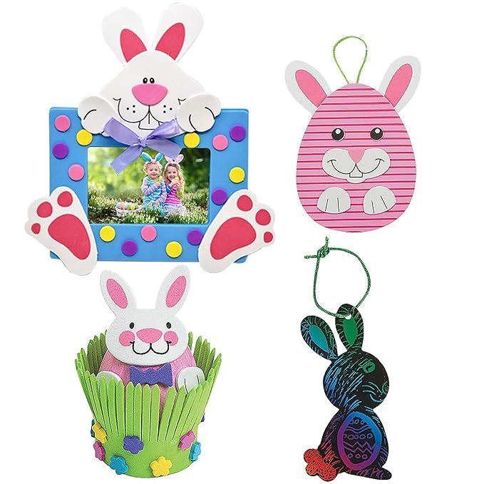 12 Easter Crafts for Kids Children DIY Arts and Crafts Kits Eggs Decorations Kit Includes: 3 Rain... | Amazon (US)