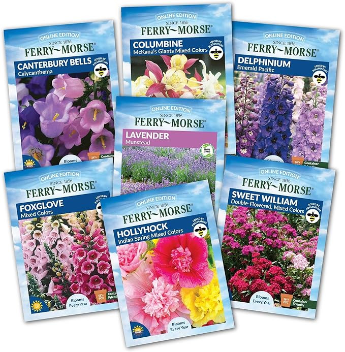 Ferry-Morse English Cottage Perennial Garden Seed Variety Pack - 7 Pack | Amazon (US)
