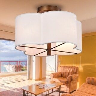 Polst Antique Copper 4-Light Clover Semi-Flush Ceiling Lamp - White | Bed Bath & Beyond
