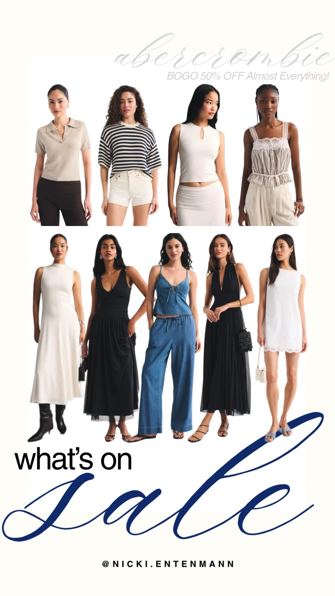 Upgrade your wardrobe with chic Abercrombie Buy One, Get One 50% Off sale picks featuring cozy polo tees, striped tops, flowy midi dresses, and stylish matching sets perfect for refreshing everyday style. #abercrombie #abercrombiestyle #salealert #bogodeals #summerfashion #everydaystyle #capsulewardrobe #shoppinghaul #fashionfinds #modernliving 👕👗👜 

 #LTKdayinmylife #LTKootd #LTKSaleAlert