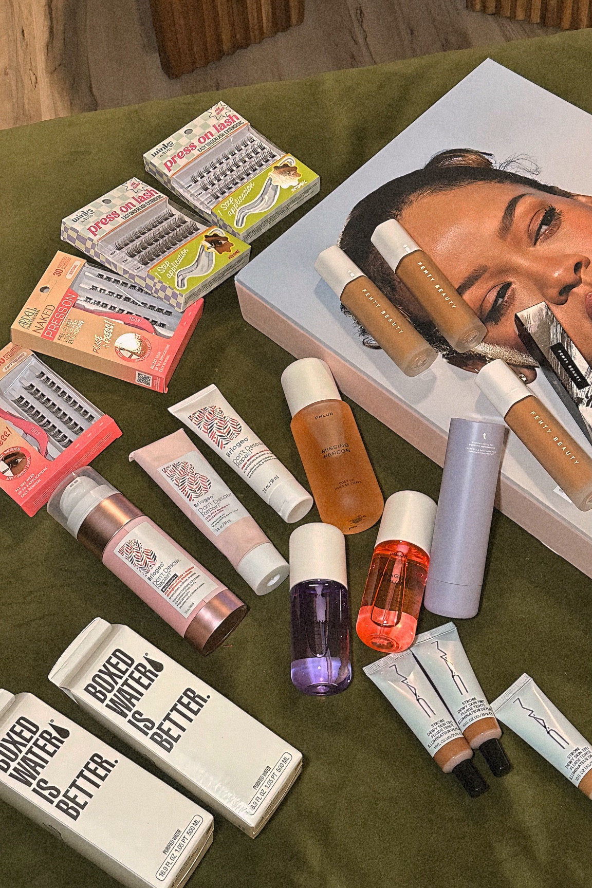 Everything from today’s IG story PR unboxing 💫 
#boxedwater #fentybeauty #ardellbeauty #maccosmetics #phlur #briogeo

#LTKfindsunder50 #LTKfindsunder100 #LTKbeauty