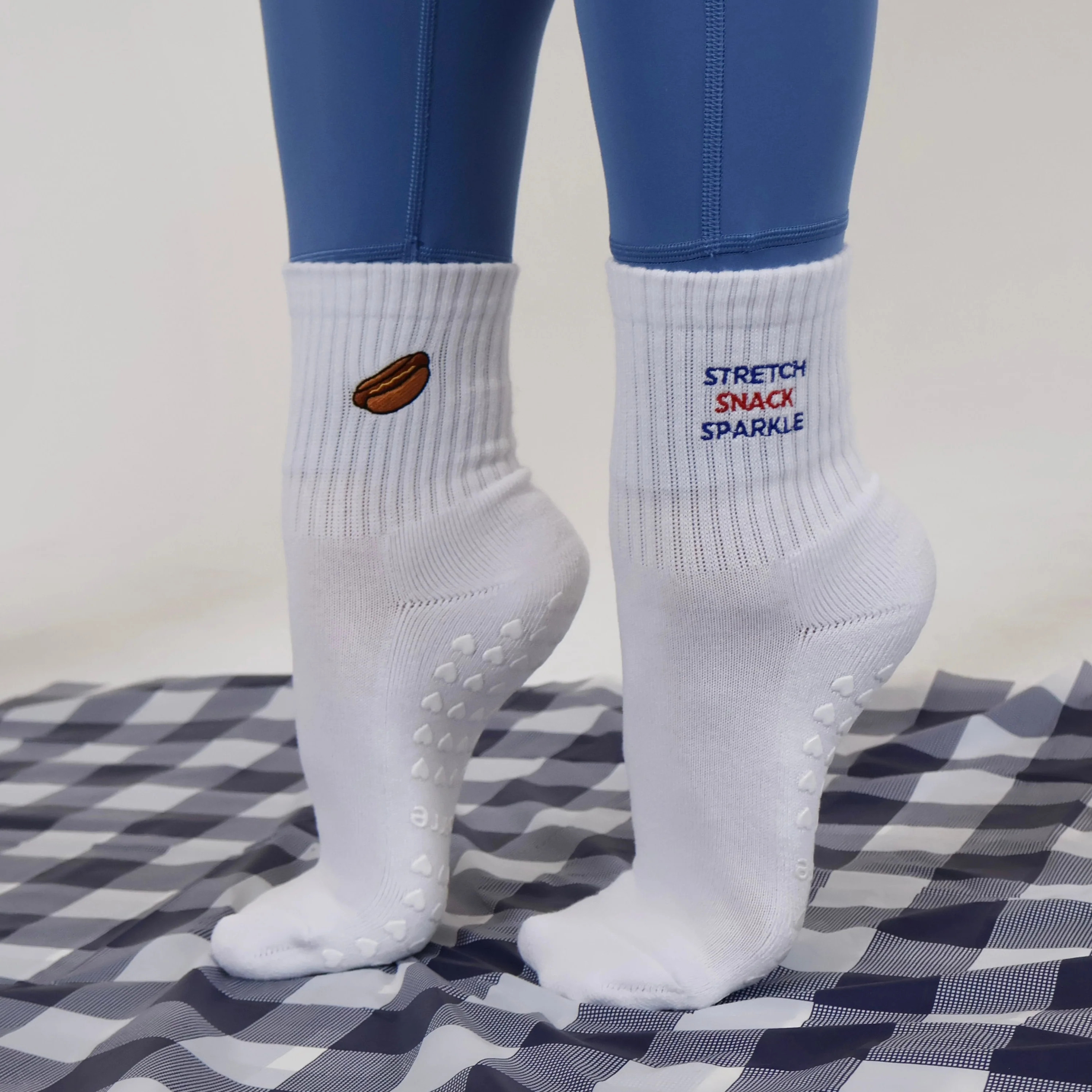 Stretch Snack Sparkle - Hotdog Grip Socks | Pilabarre