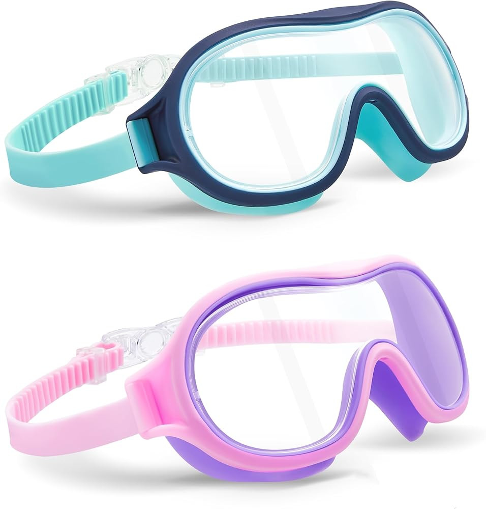 Aegend 2 Pack Swim goggles for Kids 3-15, Anti-Fog Anti-UV Wide Vision Waterproof, No leak Swimmi... | Amazon (US)