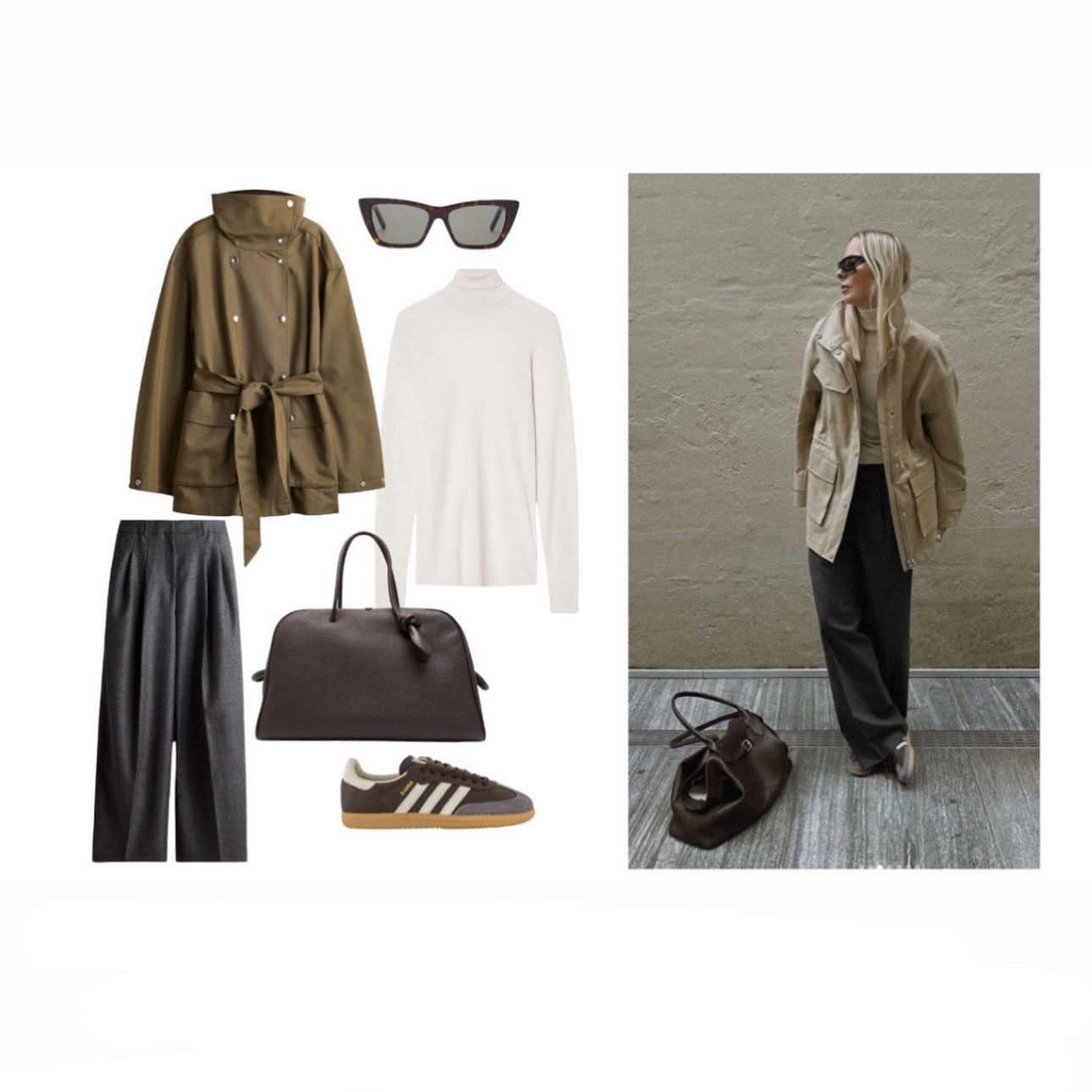 Loving a barn jacket this season. You might call it a safari jacket or a field jacket.
Or even a utility jacket. I call it cool! 
What’s to love ? It’s not a blazer, a crop trench or a parka. (though it almost is!) But it works just as well. It is casual yet never boring. You can wear it summer into winter because it’s not really a heavy winter jacket. But because it has a casual nonchalant laid back vibe it suits the Australian lifestyle.

What to look for ?  Go for a barn jacket in a brown, beige khaki or neutral. (Surprise!) (black is too heavy and dark).  It should have pockets, it might have a cord collar , leather trim or a funnel neck.
It should really be pretty roomy , almost square and boxy. It should be long , over the bum and have an oversized look. In a heavy practical cotton, maybe waxed or at least rainproof. It should look functional! 
( now’s there’s an idea : haha)

Styling tricks:
* Layer a lighter colour knit under the jacket( don’t default to black under there).
* Tuck your knit or tee into high waist pants to create shape and give the illusion (!) of a waist under there! 
* Slouchy long pants will dress up the barn jacket. Ditto a pencil skirt . Swipez vous to see how I’ve been wearing it . If you’re feeling bold go for a sheer skirt a la Prada ! 
* Sneakers in brown dress down the classic pants.( white sneakers? Not wrong but time to store them!)
* Love the idea of a barn jacket with heels, boots, white mules and kitten heels. Yes ! That’s how I will wear it . It’s the contrast of high/low that makes it interesting/unexpected = cool. 
* Hint: make sure it’s oversized and BIG , that is what makes it look fashiony. You do not want to look like the Queen in Balmoral (!) so It needs drama & to make a statement.

Now you can steal her style @mirjaklein 
Head to @ltk.australia #shopwithfifi where you can shop the look my pick of the best barn jackets & slouchy pants & sneakers straight from the app.
Hit the link in bio or check my stories for links !
#barnjacket #fifireport #stealherstyle #simplechic