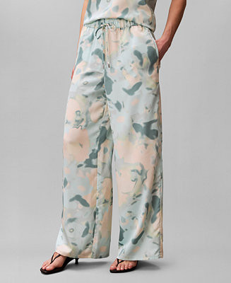 Calvin Klein Women's High-Rise Straight-Fit Wide-Leg Pull-On Pants - Macy's | Macy's