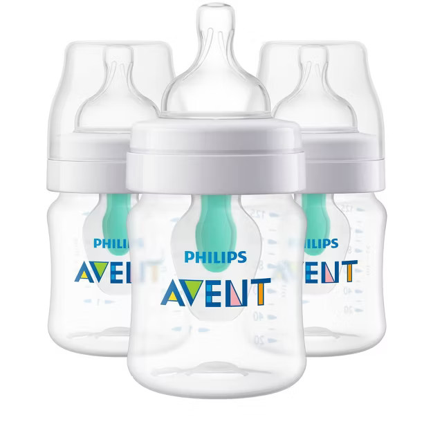 Philips Avent 3pk Anti-Colic Baby Bottle with AirFree Vent - Clear - 4oz | Target