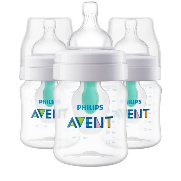 Philips Avent 3pk Anti-Colic Baby Bottle with AirFree Vent - Clear - 4oz | Target