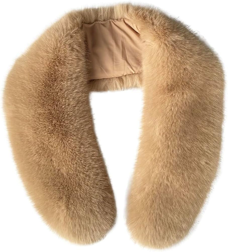 Women's Faux Fur Collar shawl Scarf for Winter Neck Warmer Scarf Wrap Like Real Fur Collar Extra ... | Amazon (US)
