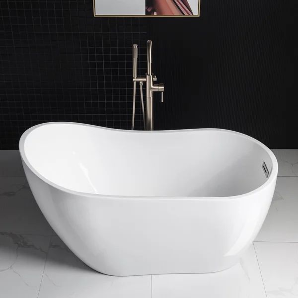 B-0006 54" x 28" Freestanding Soaking Acrylic Bathtub | Wayfair North America
