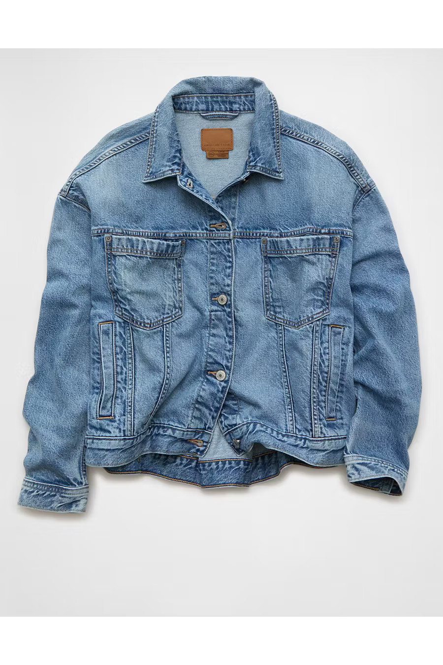 AE Swing Denim Jacket Women's Light Wash S | American Eagle Outfitters (US & CA)