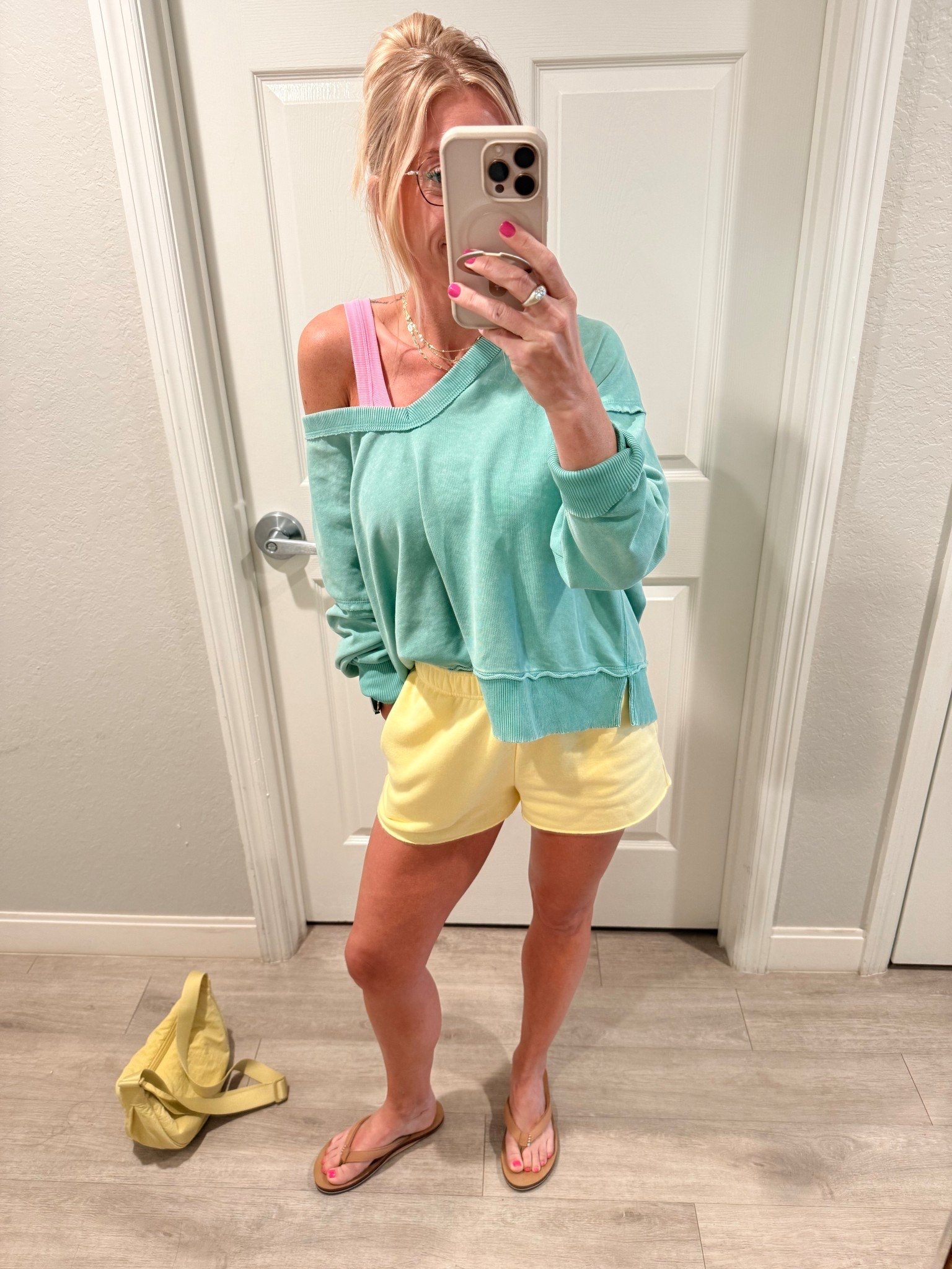 A dopamineoutdit for sure! Size XS in shorts, tank and sweater  

#LTKActive #LTKmomlife #LTKootd