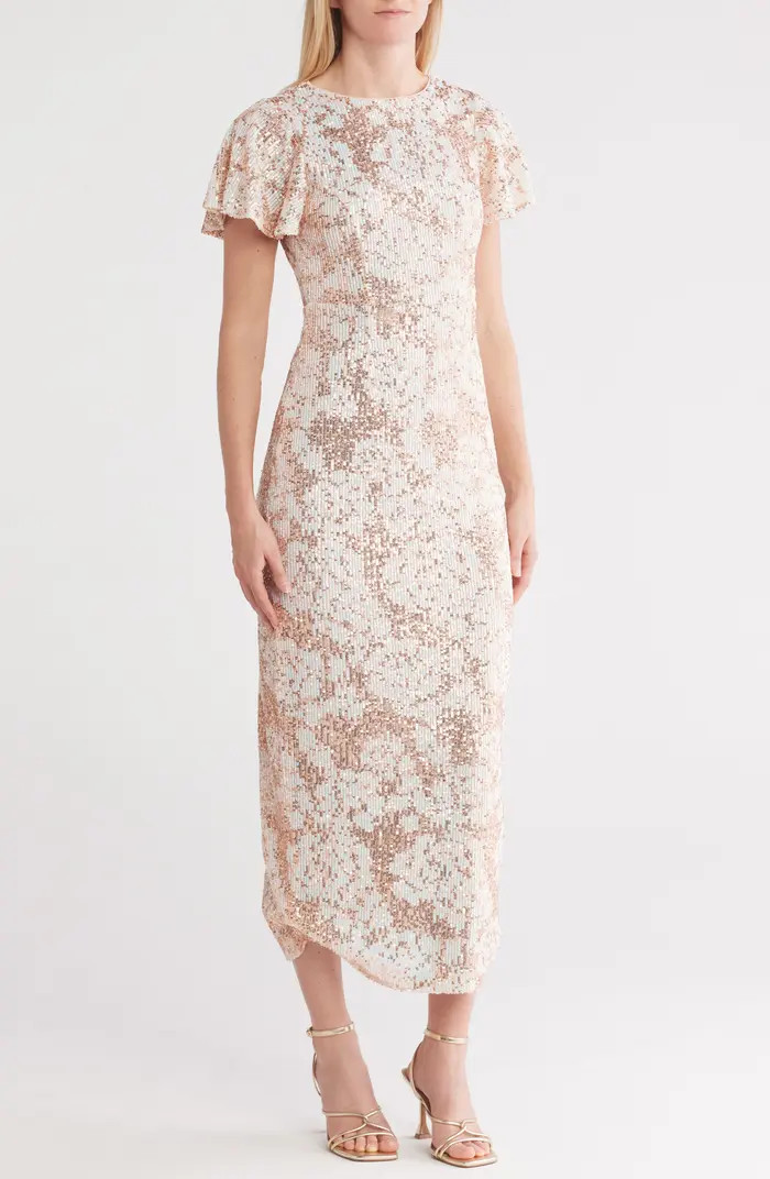 Short Sleeve Sequin Maxi Dress | Nordstrom Rack