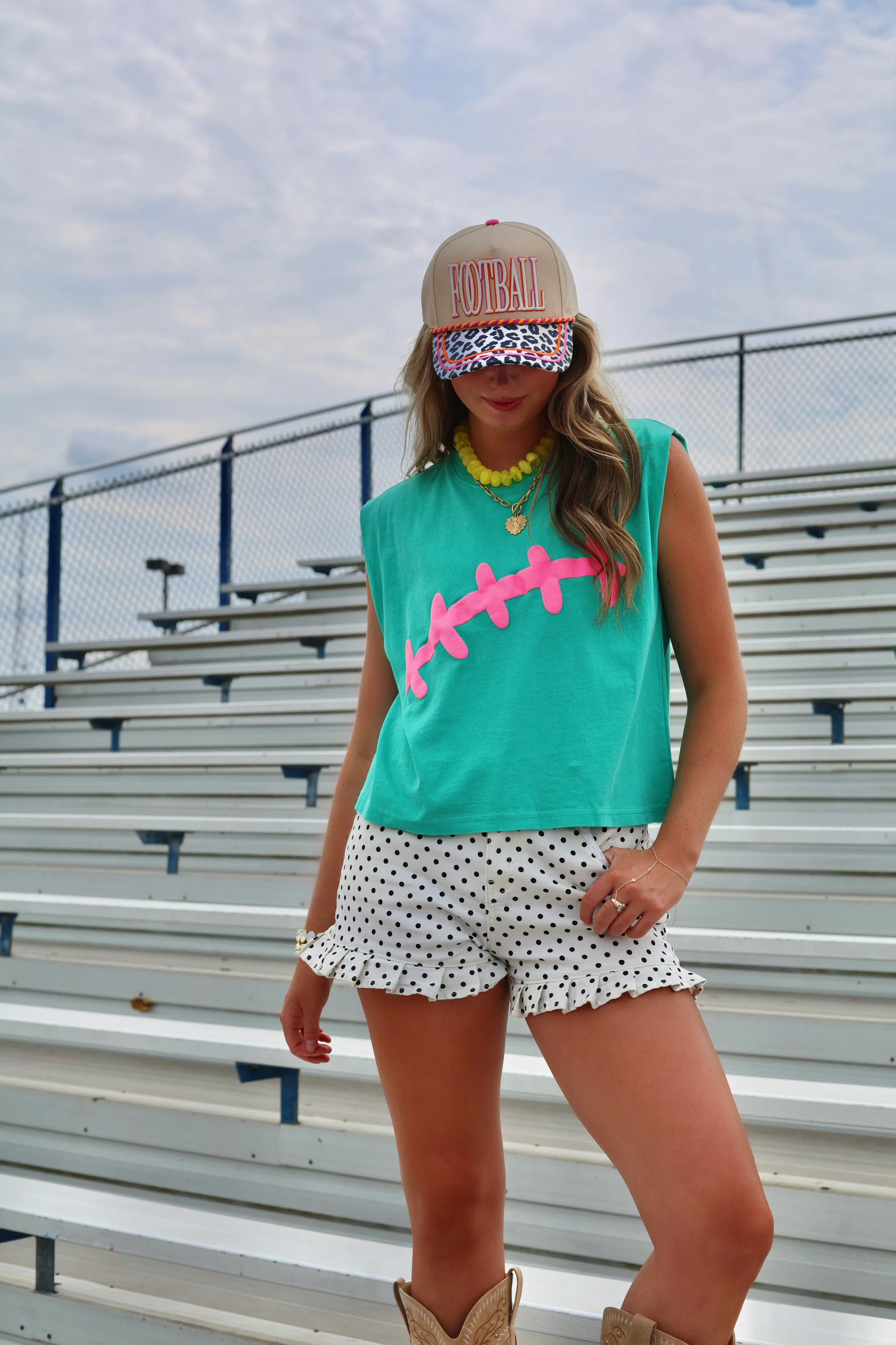 Football Laces Tank - Green | Poppy & Pine