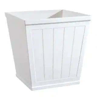 Hanover 20 in. White Resin Beadboard Square Planter-HD1114-089 - The Home Depot | The Home Depot