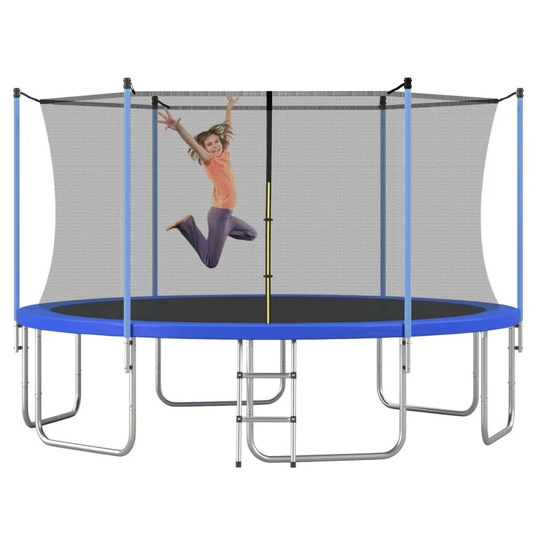EUROCO  1500LBS 14FT Trampoline for Adults and Kids, Trampoline with Enclosure ,Ladder,Heavy Duty... | Walmart (US)