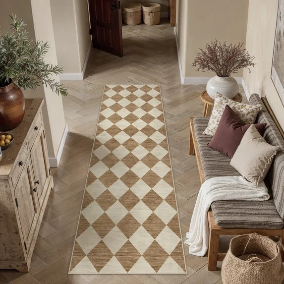 BERTHMEER 2'x12' Runner Rugs for Hallway Bathroom Bedroom Entryway Kitchen Non Slip Geometric Mod... | Walmart (US)