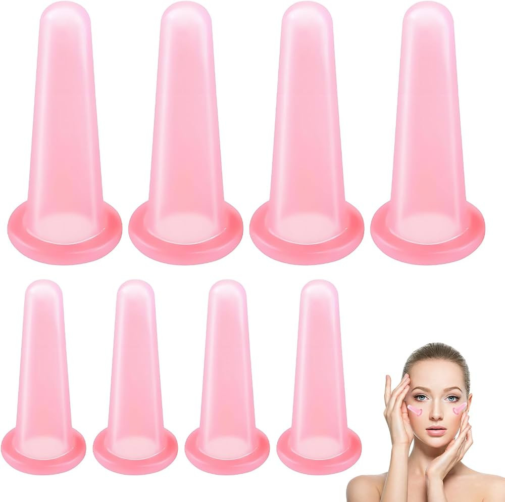 8 PCS Facial Cupping Set for Face, Compact Silicone Facial Cupping Tool, Durable Face Suction Cup... | Amazon (UK)