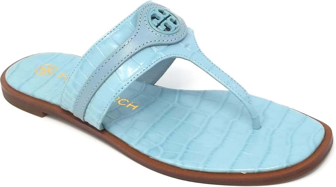 Tory Burch Women's Thong Welt Soft Croco Embossed Flats Sandals | Amazon (US)