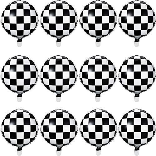 Checkerboard Balloon Aluminum Foil Balloon Black White Checkered Balloon for Racing Themed Party ... | Amazon (US)