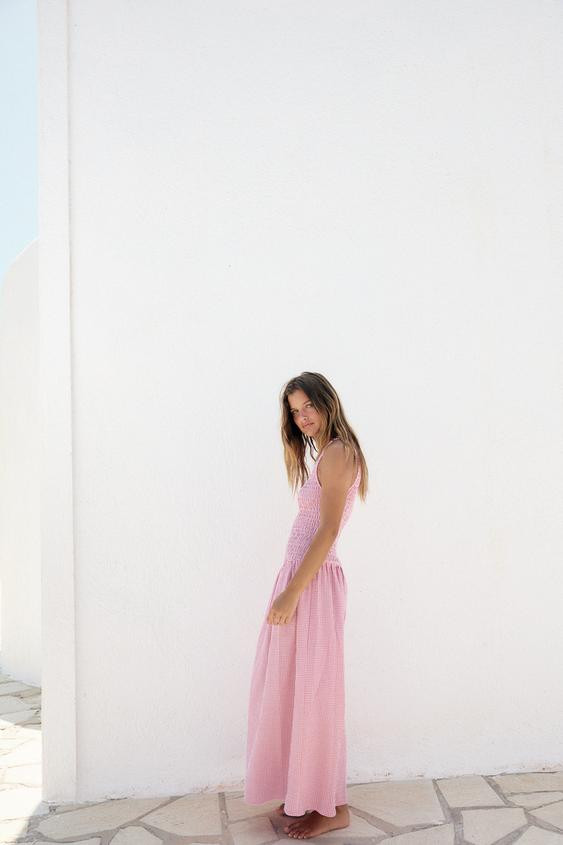 GINGHAM MIDI DRESS | Zara US