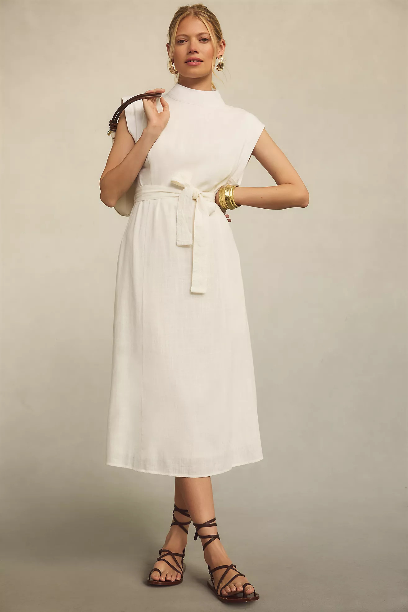 porridge modern belted column dress Porridge Halter Utility Midi Dress
