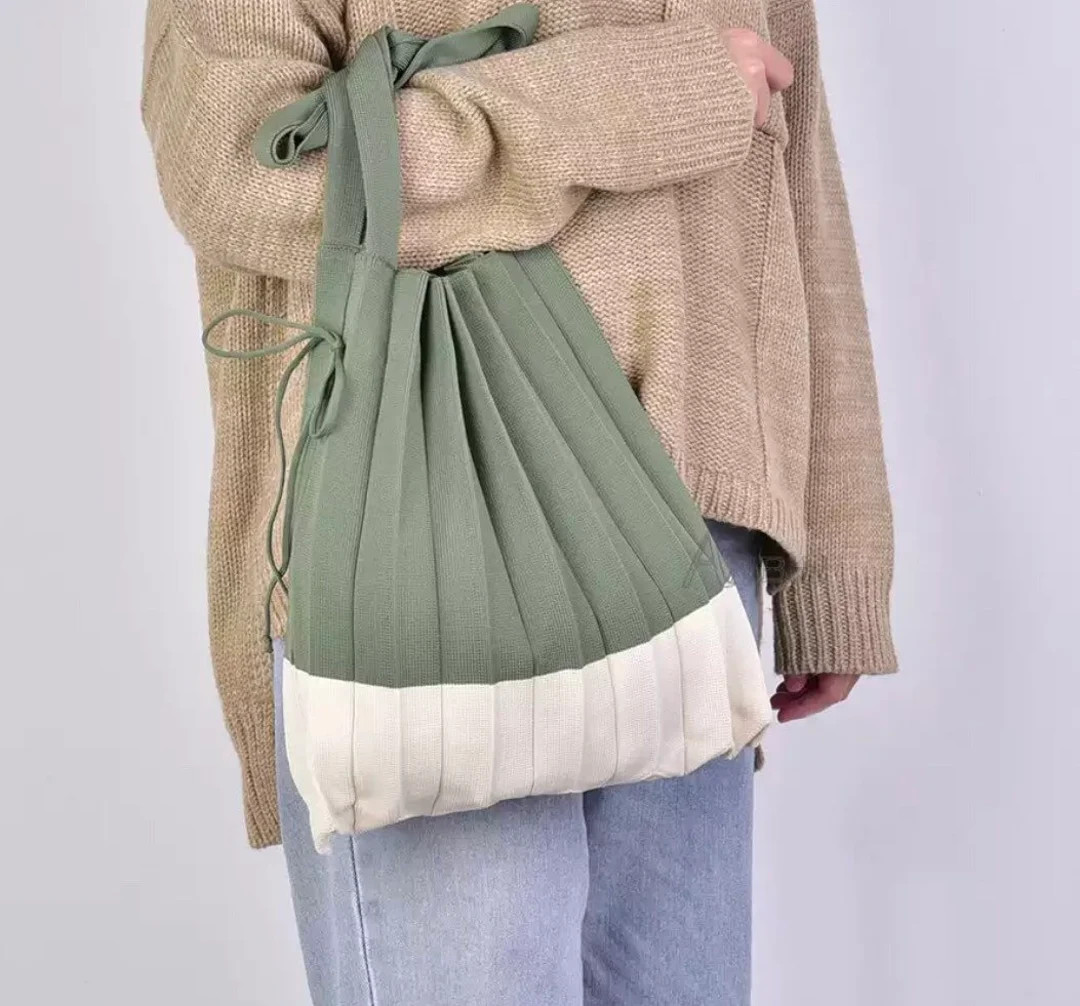 Handmade Pleated Bag Two Tone Collection - Etsy | Etsy (US)