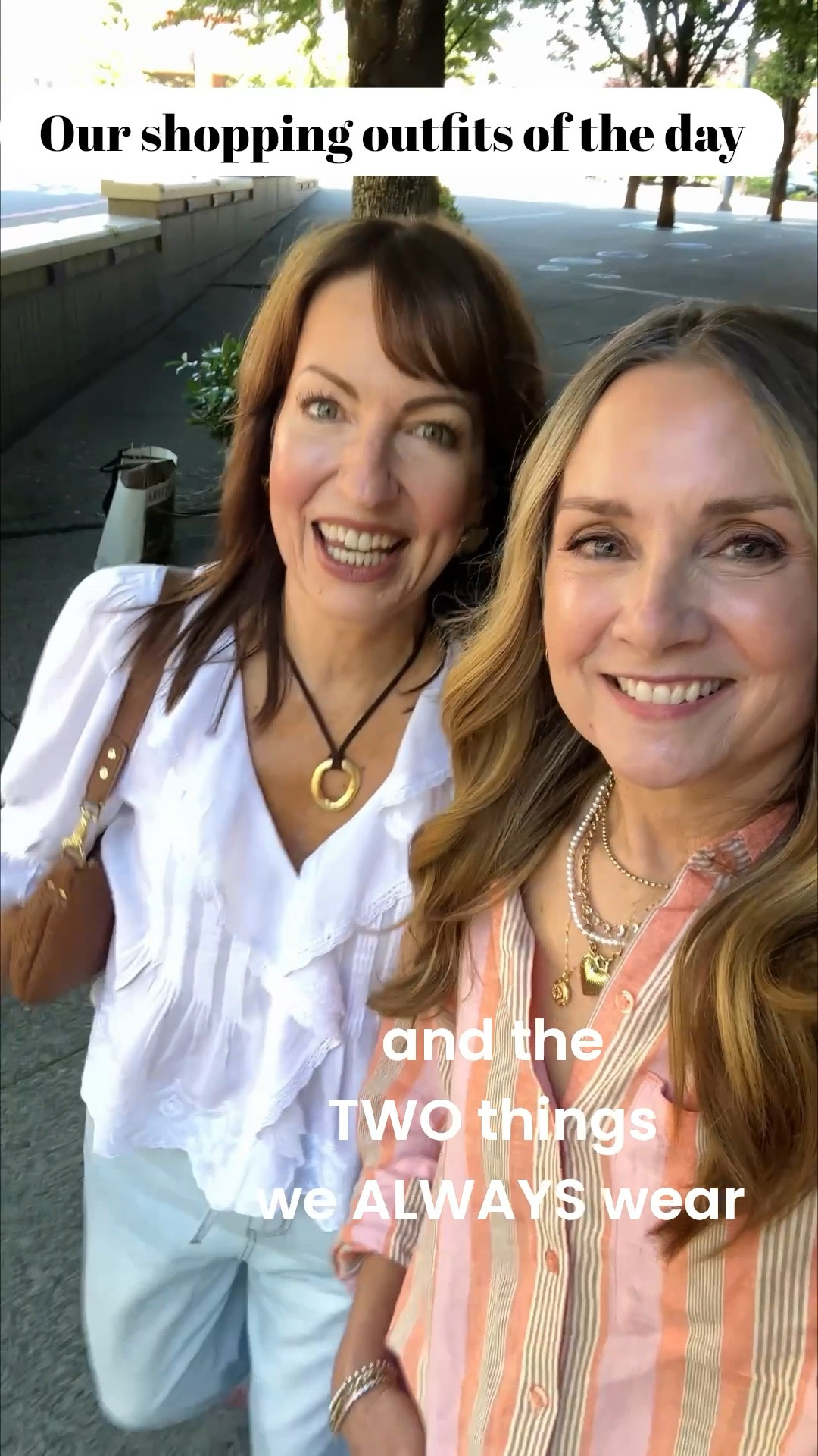 Our shopping days are serious business, and so much fun!😍
Things we ALWAYS do:
•Wear an easy on, easy off outfit for the dressing room. 
•Choose comfortable (but cute!) shoes for lots of walking
•Minimize breaks & keep energized with a quick power smoothie, usually the PB&P at the @nordstrom ebar!💪🏼🥤

We’re both 5’6” and wear small in tops and small in pants and 26/27 in jeans. 

@Madewell blouse, @zsupplyclothing linen shirt, @frankie4 sandals code F4_LASTSEENWEARING20, @abercrombie white jeans

#LTKootd #LTKOver40 #LTKdayinmylife