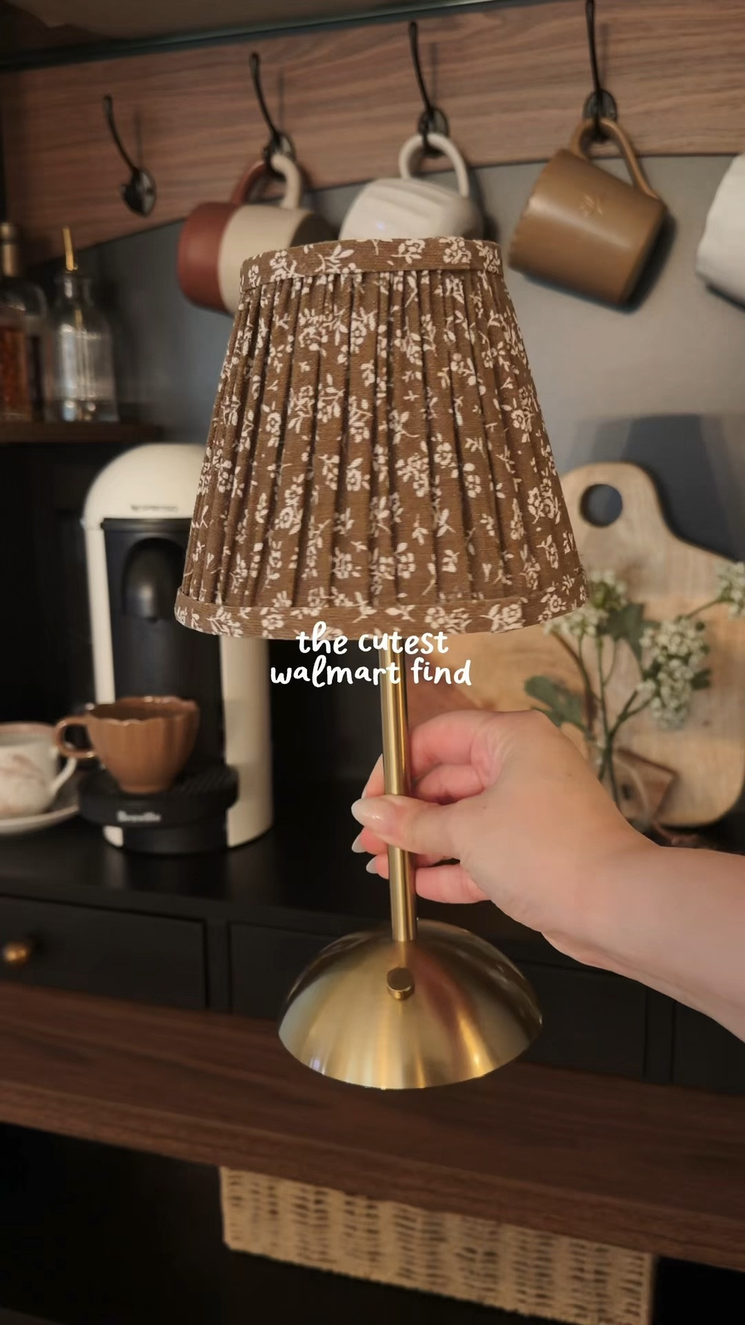 The cutest floral lamp from Walmart! Love this addition to my coffee bar 🤎 it makes it sooo cozy in my kitchen! #walmartfinds #walmartdecor #homedecor #coffeebardecor #neutralaesthetic

#LTKHome