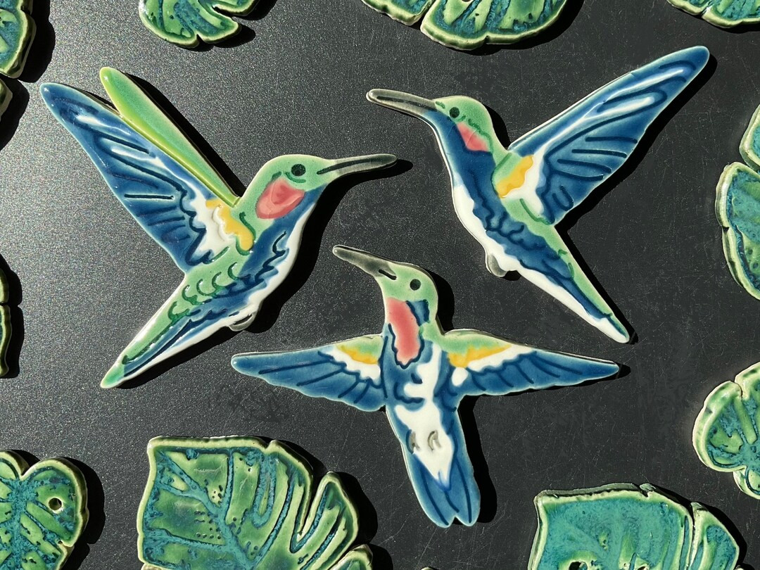 Ceramic Hummingbird Mosaic Tile, Choose From 3 Styles, Handmade Spring Summer Garden Bird Pottery... | Etsy (US)