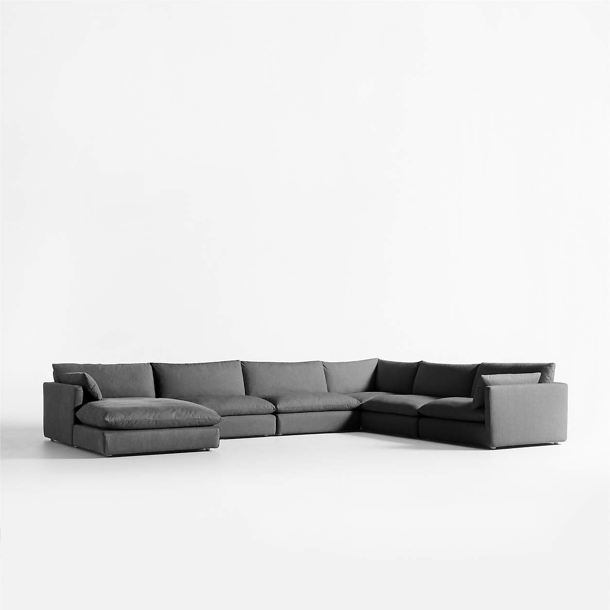 Unwind Modular 6-Piece L-Shaped Slipcovered Sectional Sofa with Chaise Lounge + Reviews | Crate &... | Crate & Barrel