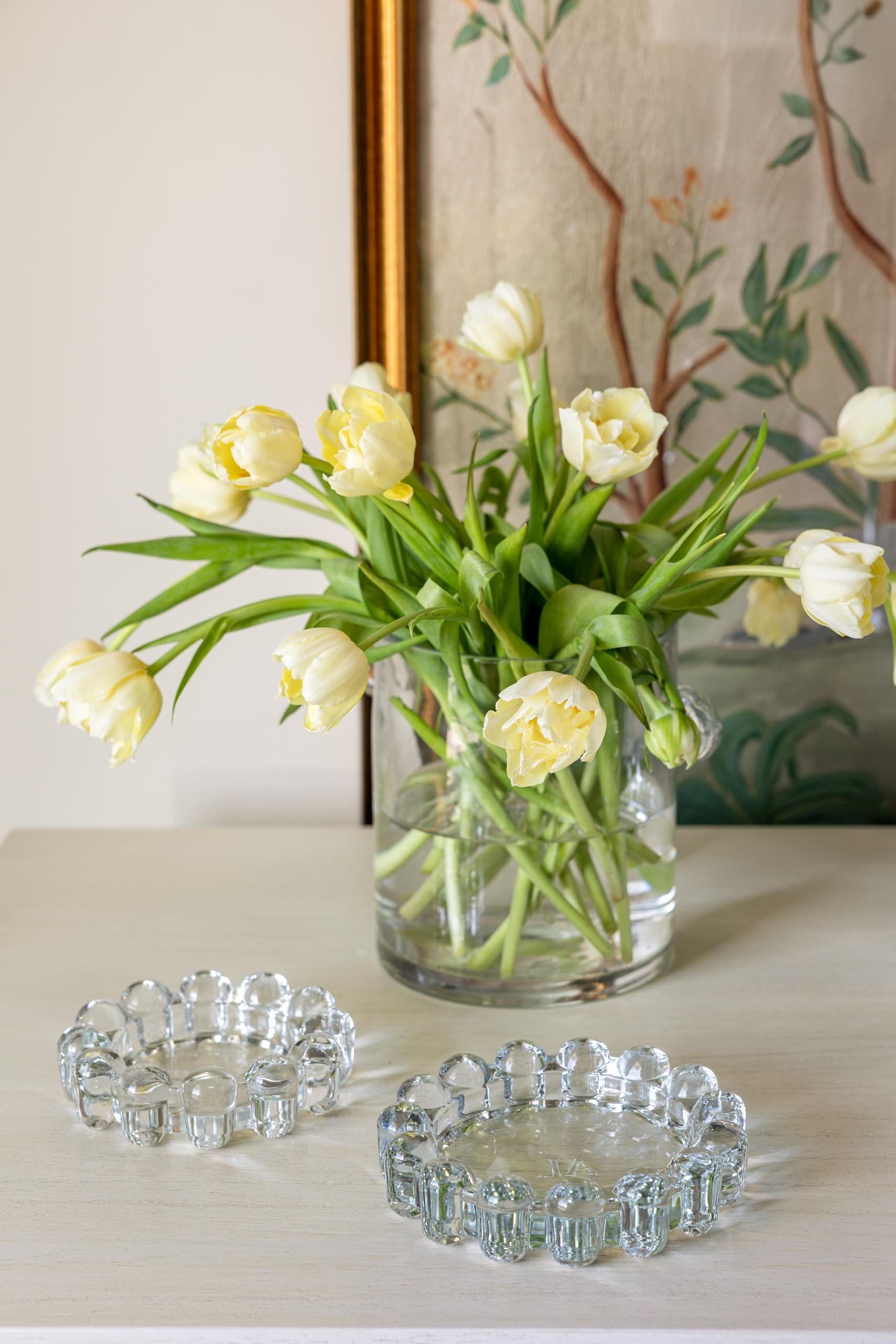 Alice Lane Original Bubble Candle Dish Large – Chic Clear Glass Candle Dish for Home Decor – Decorative Modern Candle Holder for Small Candles & Diffusers | Amazon (US)