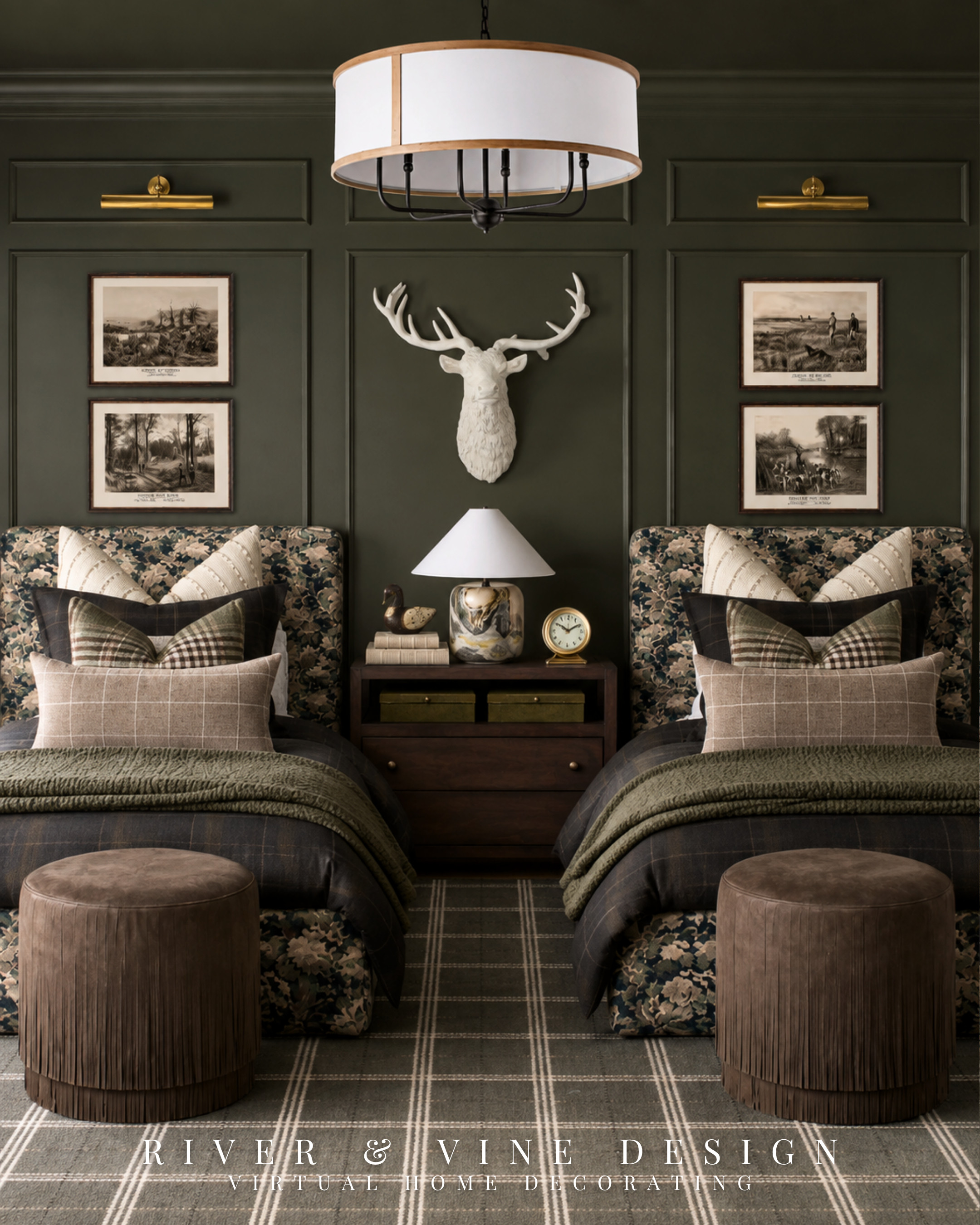 A kids’ room doesn’t have to look juvenile to feel made for a child.

The easiest way to create a kids’ bedroom that can evolve with changing tastes is to give it a strong foundation, then add personality through the smaller layers. Here, deep olive walls, twin beds and a plaid rug ground the room, while the floral headboards, mixed pillows and outdoor-inspired artwork keep it playful.

When combining several patterns, repeat the same three or four colors and vary the scale of each print. That’s what makes the layers feel collected instead of chaotic.

Would you choose a room that grows with them or lean into a more playful theme?

traditional kids bedroom, shared kids room ideas, twin bedroom decor, olive green kids room, layered kids bedding, floral upholstered bed, plaid bedroom rug, classic kids room design

I may receive a commission from purchases made through my links. 

 #LTKHome #LTKKids