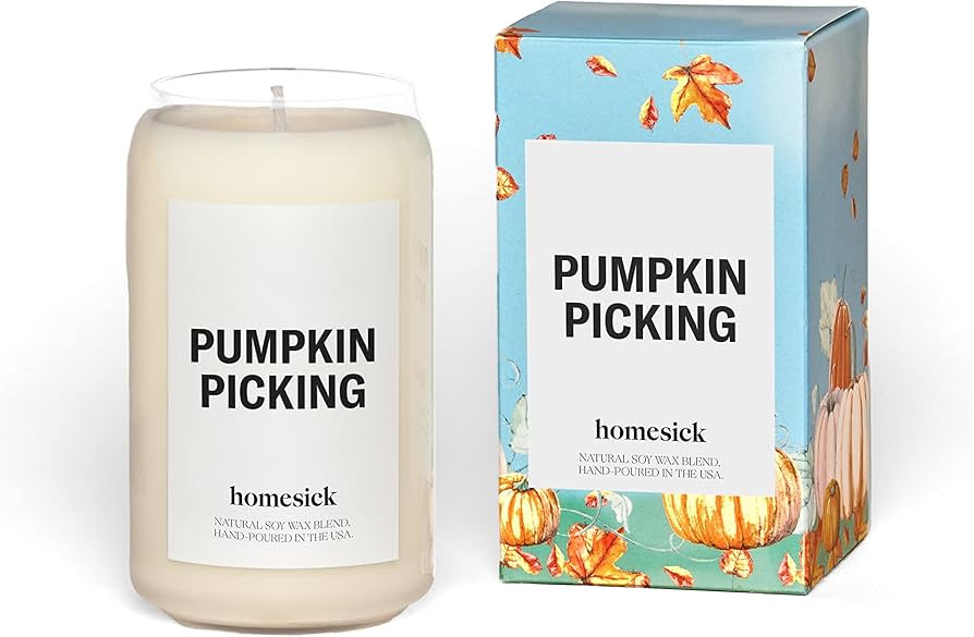Homesick Premium Scented Candle, Pumpkin Picking - Scents of Pumpkin, Nutmeg, Ginger, 13.75 oz, 6... | Amazon (US)