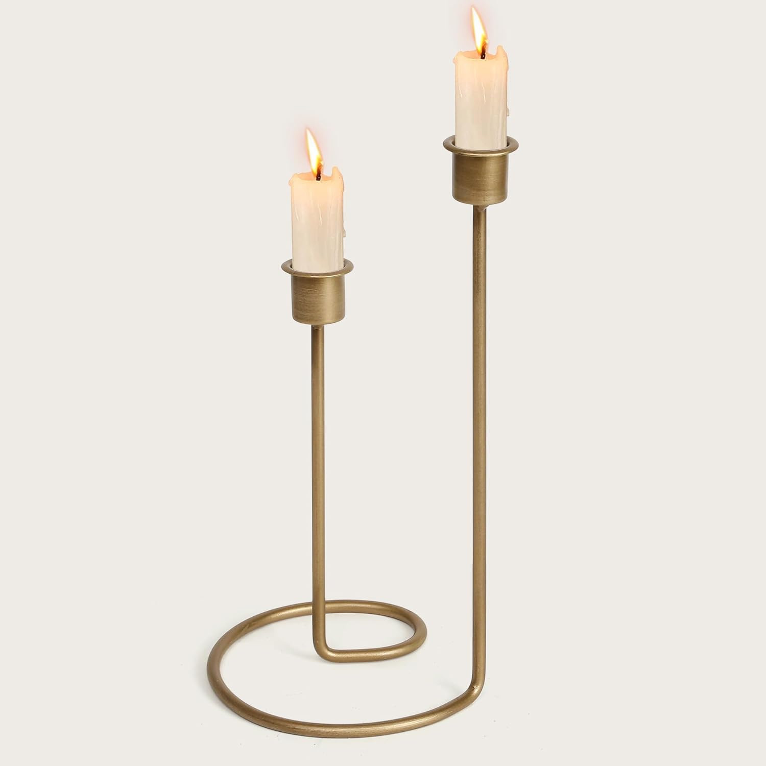 Modern Twisted Metal Candle Holder, Gold Taper Candlestick Centerpiece for Table Décor, Wedding,... | Amazon (US)