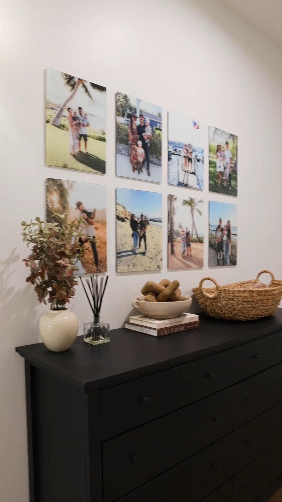 we come through the door. I love that we can come home now and see some of our favorite memories hanging on the wall. These Fracture frames are so beautiful. I love that they are printed on glass and they are low profile making them so unique. There’s no windows in this hallway so the lighting doesn’t do them justice but they are stunning! They’re so easy to hang too! Now I’m determined to add more photos throughout the house with our extended family and friends 🤎 #fractureprintspartner 

#LTKHome #LTKKids
