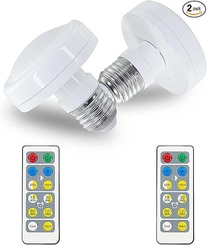 MILDWARM 2 Pack Battery Operated LED Light Bulbs, AAA Battery Powered Light Bulb with Remote Cont... | Amazon (US)