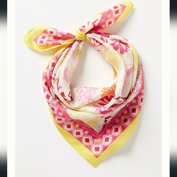 Anthropologie Medium Silk Scarf - flowers 🌸 | Poshmark