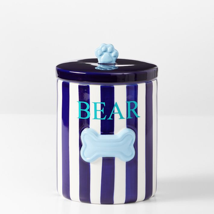 Striped Ceramic Dog Treat Jar | Mark and Graham