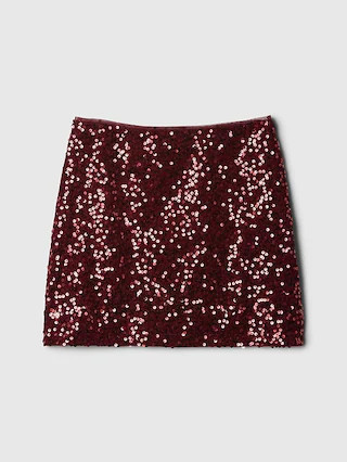 Kids Sequin Velvet Mini Skirt | Gap (US)