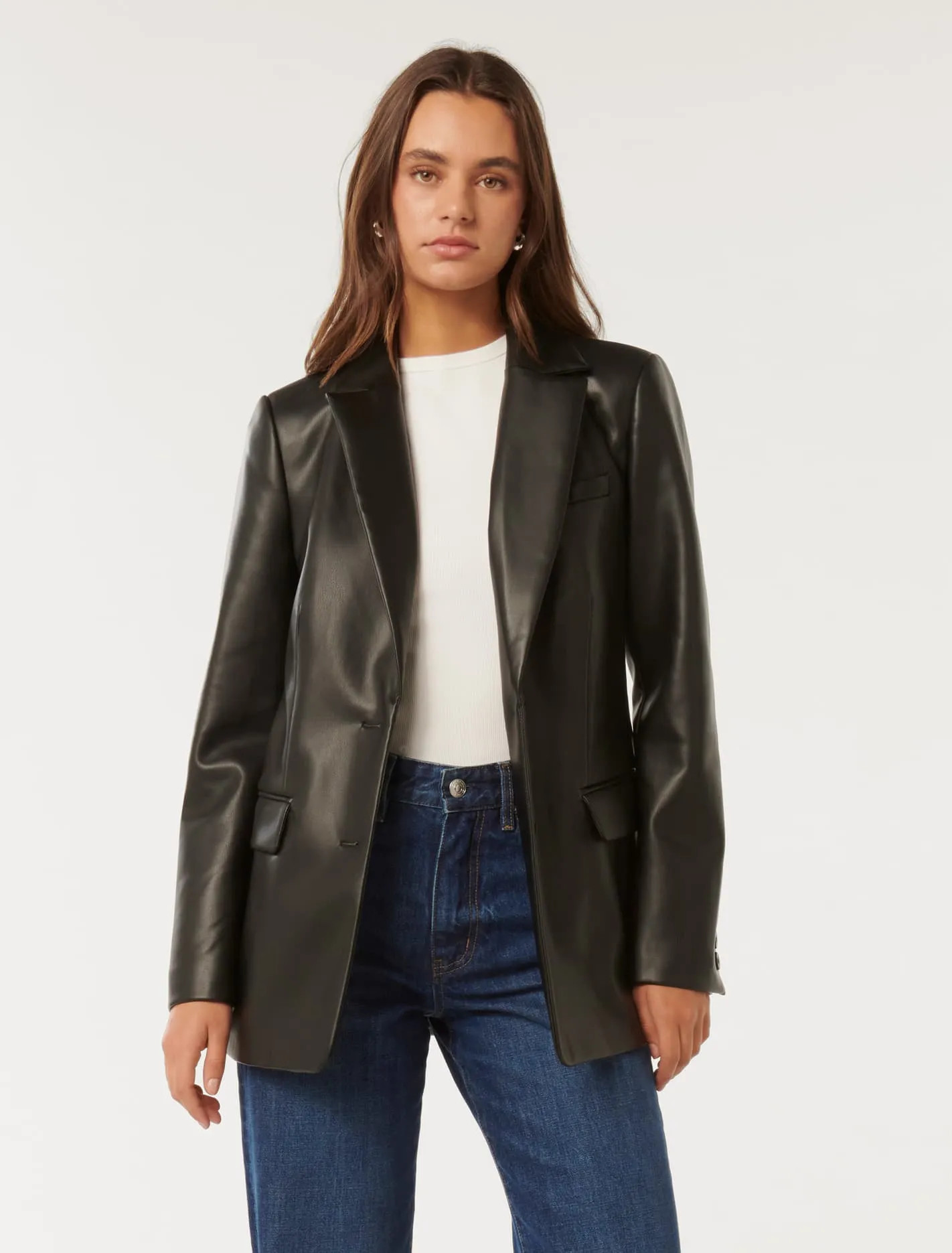 Alex Vegan Leather Blazer | Forever New (AU)