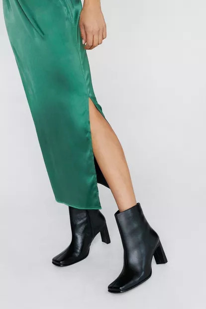 Leather Square Toe Ankle Boots | Nasty Gal (US)
