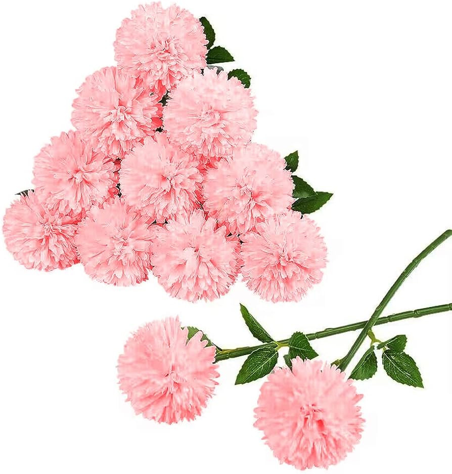 Tifuly 12 pcs Artificial Chrysanthemum Ball Flowers Bouquets for Bride Single Stem Plastic Hydran... | Amazon (CA)
