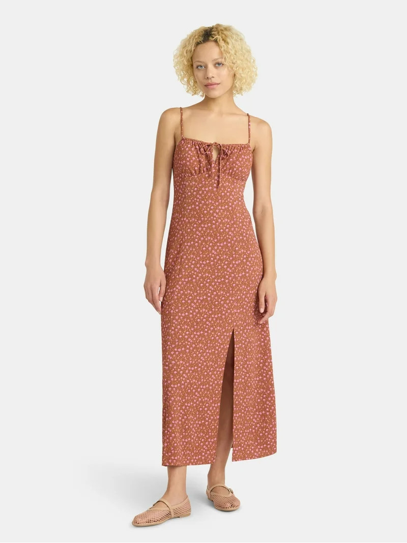 No Boundaries Maxi Dress with Front Slit, Women's | Walmart (US)