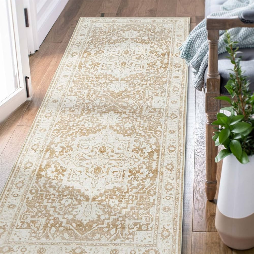 jinchan Boho Runner Rug 2x6 Hallway Indoor Rug Vintage Rug Floral Medallion Runner Rugs with Rubb... | Amazon (US)