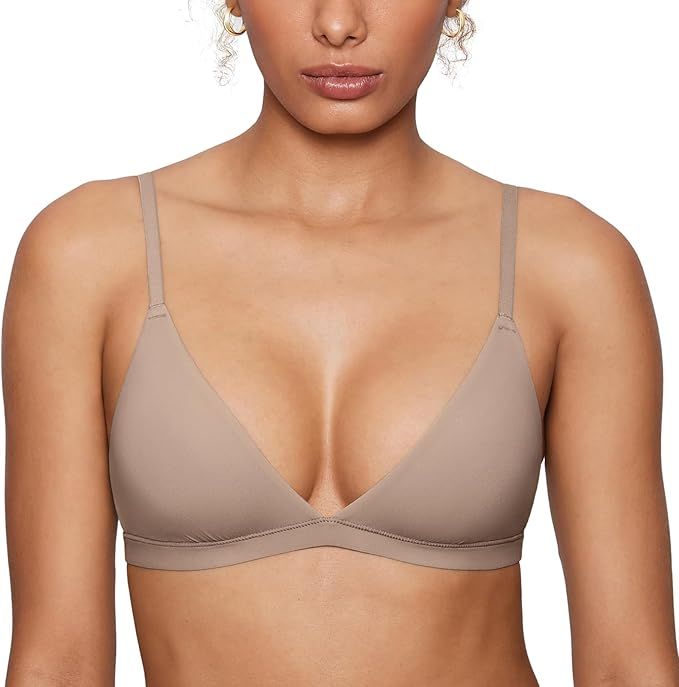Women's Inbarely Triangle Bralette Plunge Unlined Seamless Bra No Underwire Sexy Comfortable Ever... | Amazon (US)