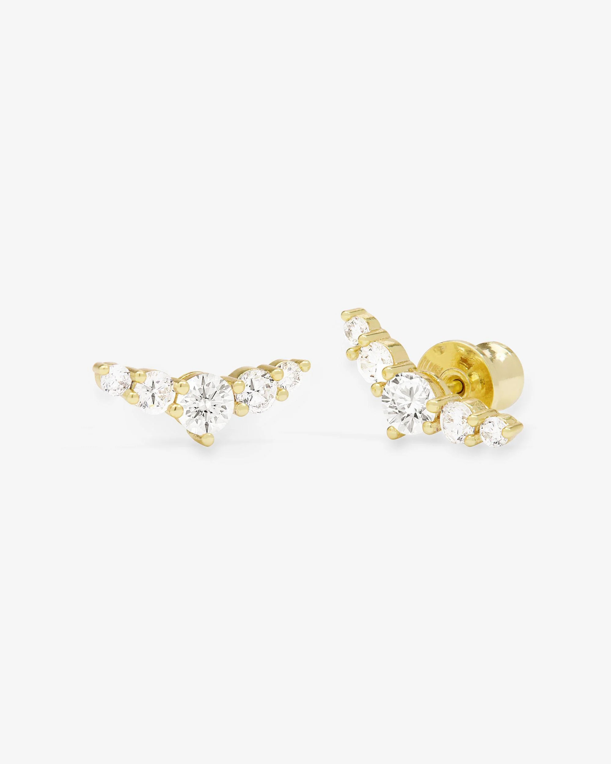 Radiant Studs - Gold|White Diamondettes | Melinda Maria Jewelry
