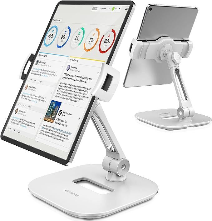 AboveTEK Stylish Aluminum Tablet Stand, Cell Phone Stand, Folding 360° Swivel iPad iPhone Desk M... | Amazon (US)