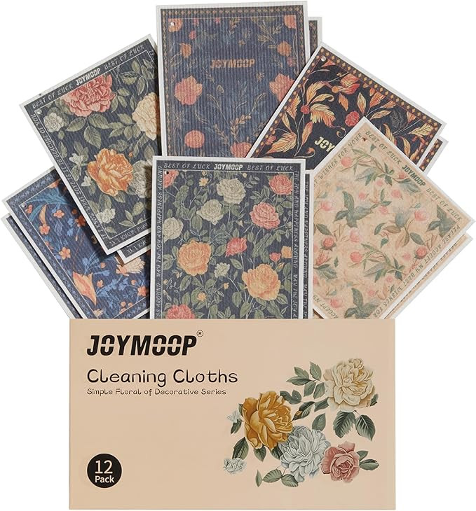 JOYMOOP Decorate Cleaning Cloth (Simple Floral of Decorative Series), Reusable Absorbent Dish Tow... | Amazon (US)
