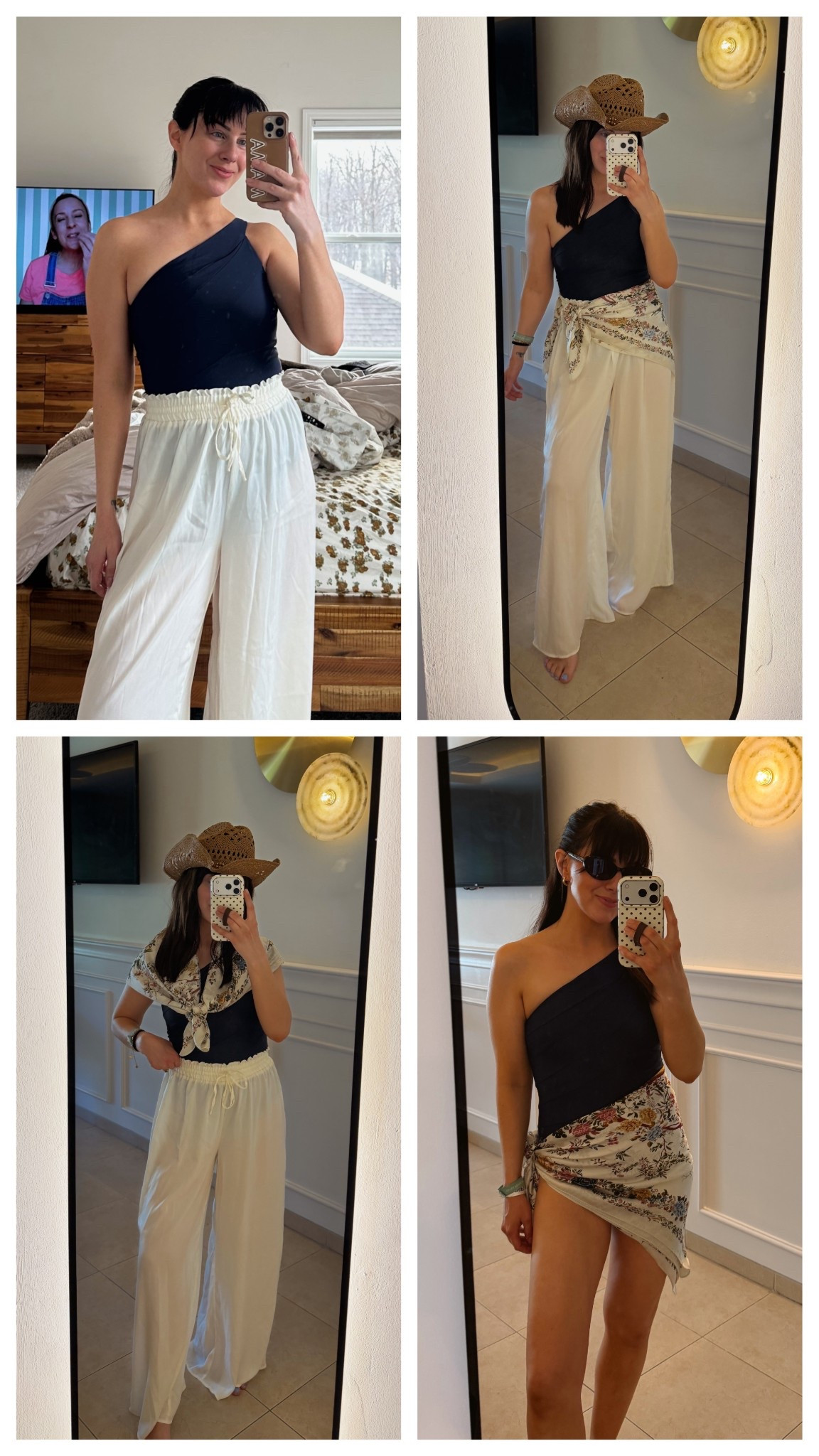 Different ways to wear this swimsuit + cover up & scarf combo! Love the scarf trend rn! Wearing 4 in the suit, s pants. Sarong on sale!!

One piece swimsuit, vacation outfits beach. Swimwear, mom outfits, petite 

#LTKSwim #LTKPetite #LTKSeasonal